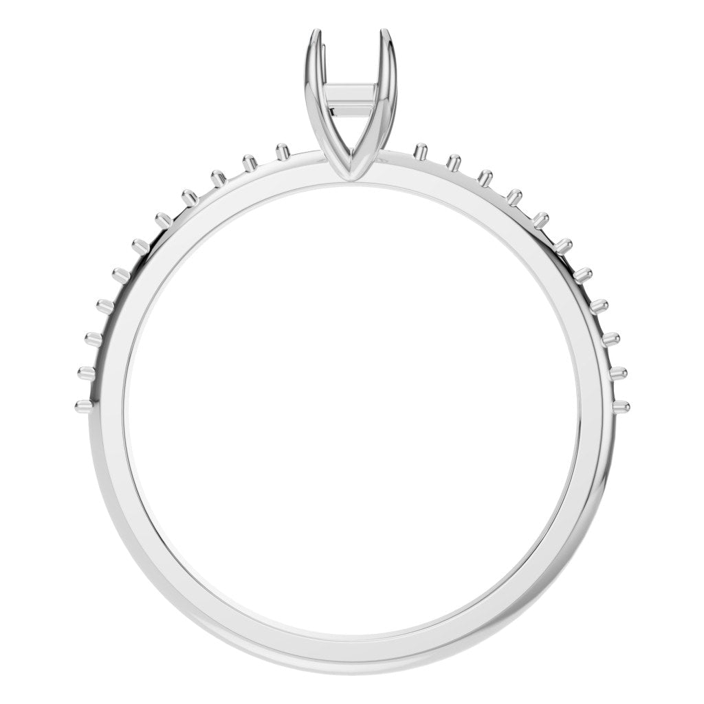 RI-6740 White Gold Ring UNSET - Top View