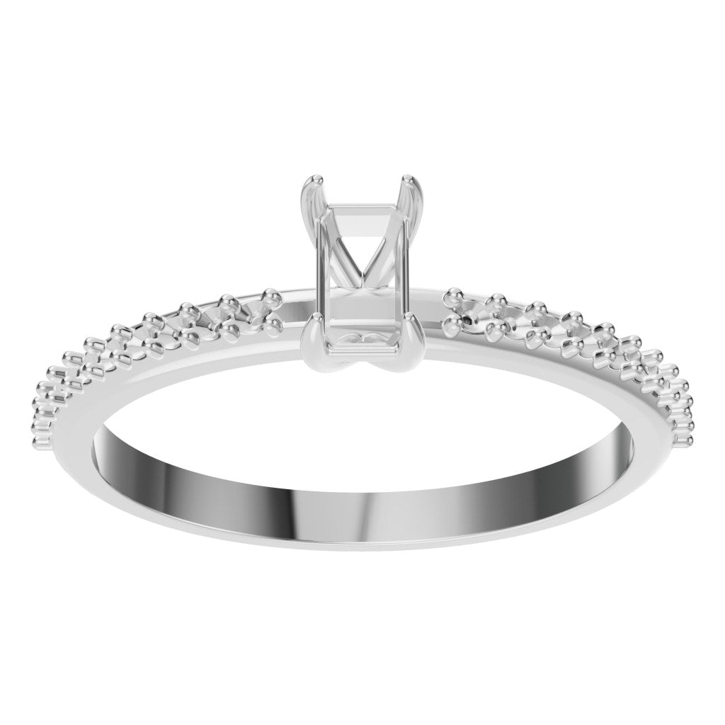 RI-6740 White Gold Ring UNSET - Front View