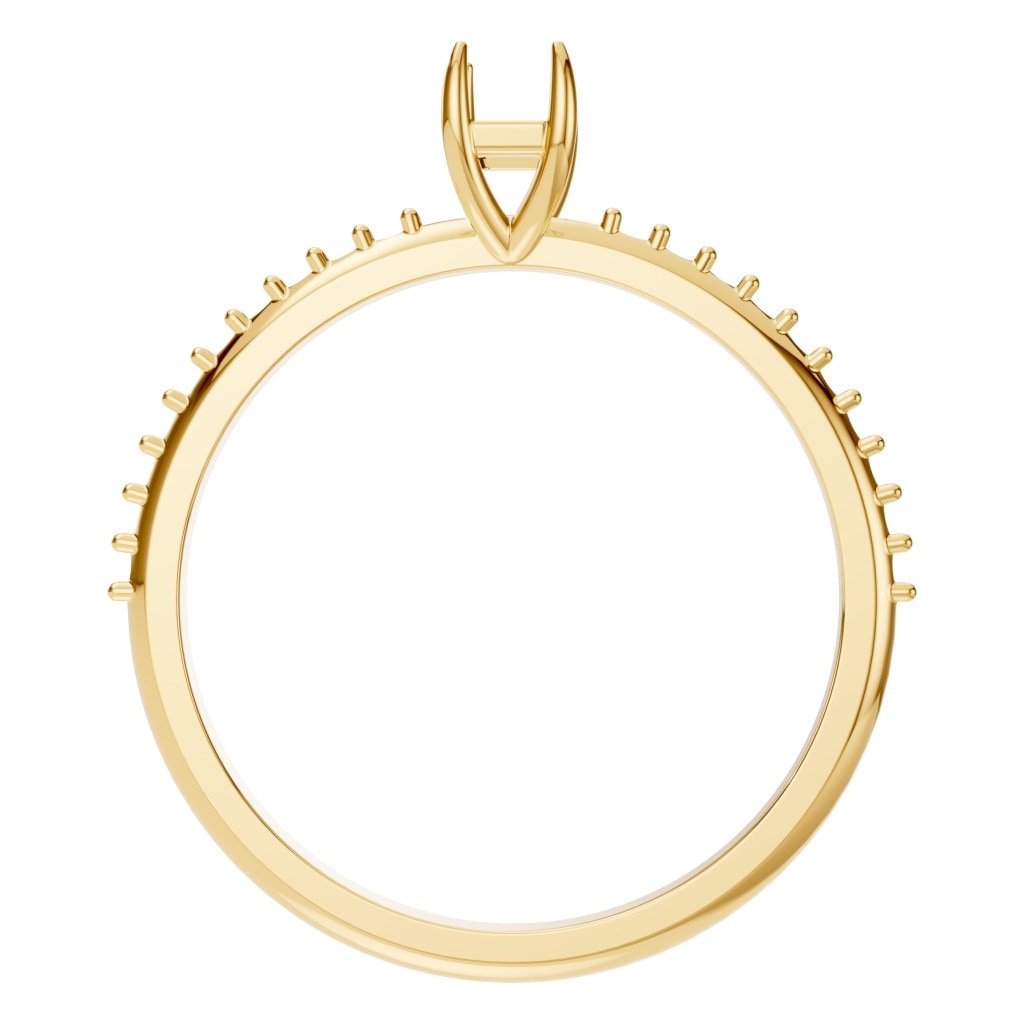 RI-6740 Yellow Gold Ring UNSET - Top View
