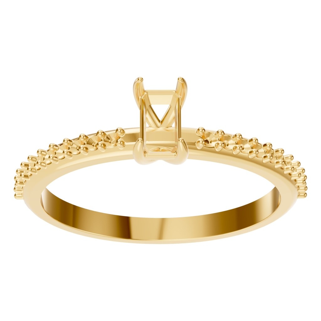 RI-6740 Yellow Gold Ring UNSET - Front View