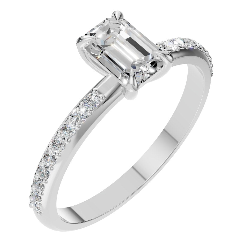 RI-6740 White Gold Ring SET - Main View