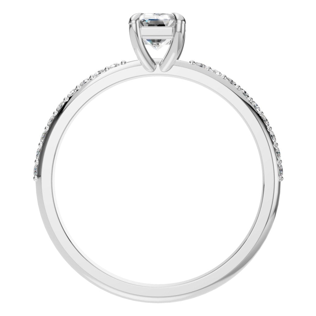 RI-6740 White Gold Ring SET - Top View