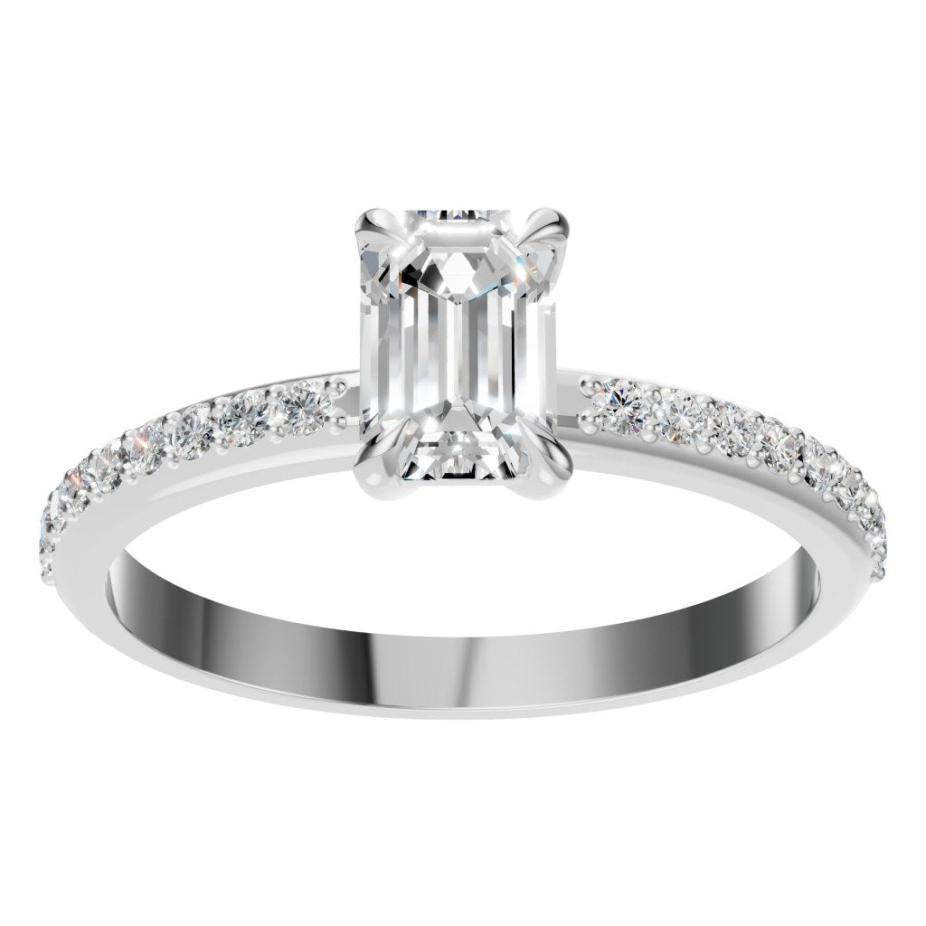 RI-6740 White Gold Ring SET - Front View