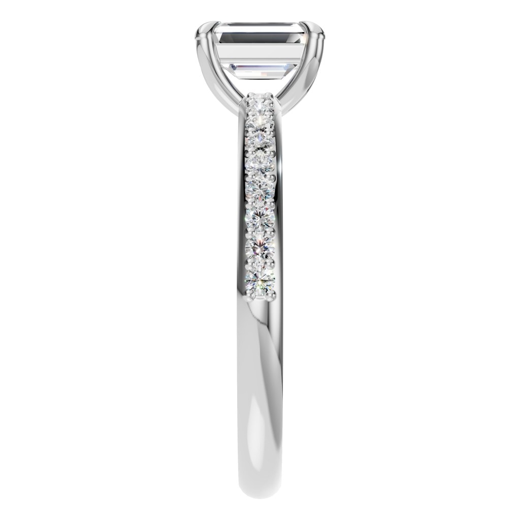 RI-6740 White Gold Ring SET - Side View