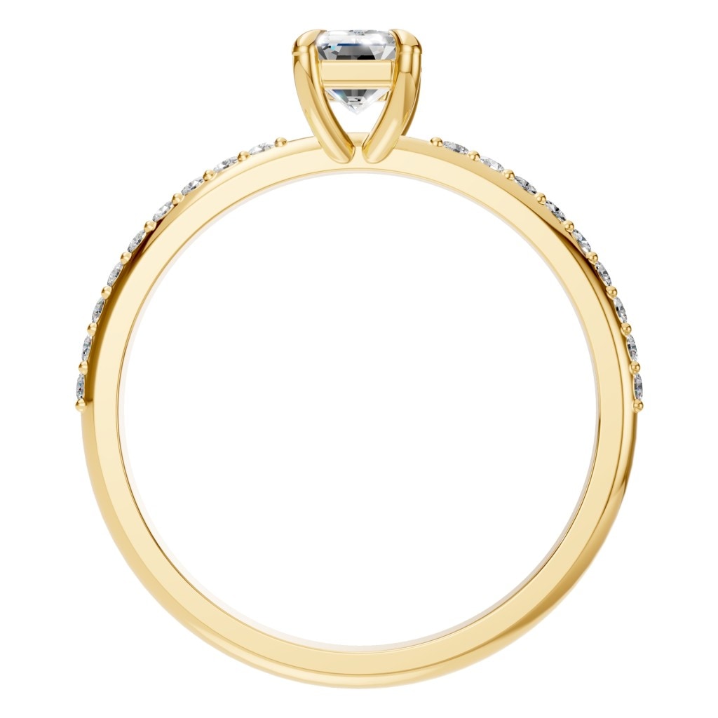 RI-6740 Yellow Gold Ring SET - Top View