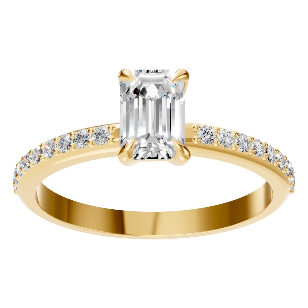 RI-6740 Yellow Gold Ring SET - Front View