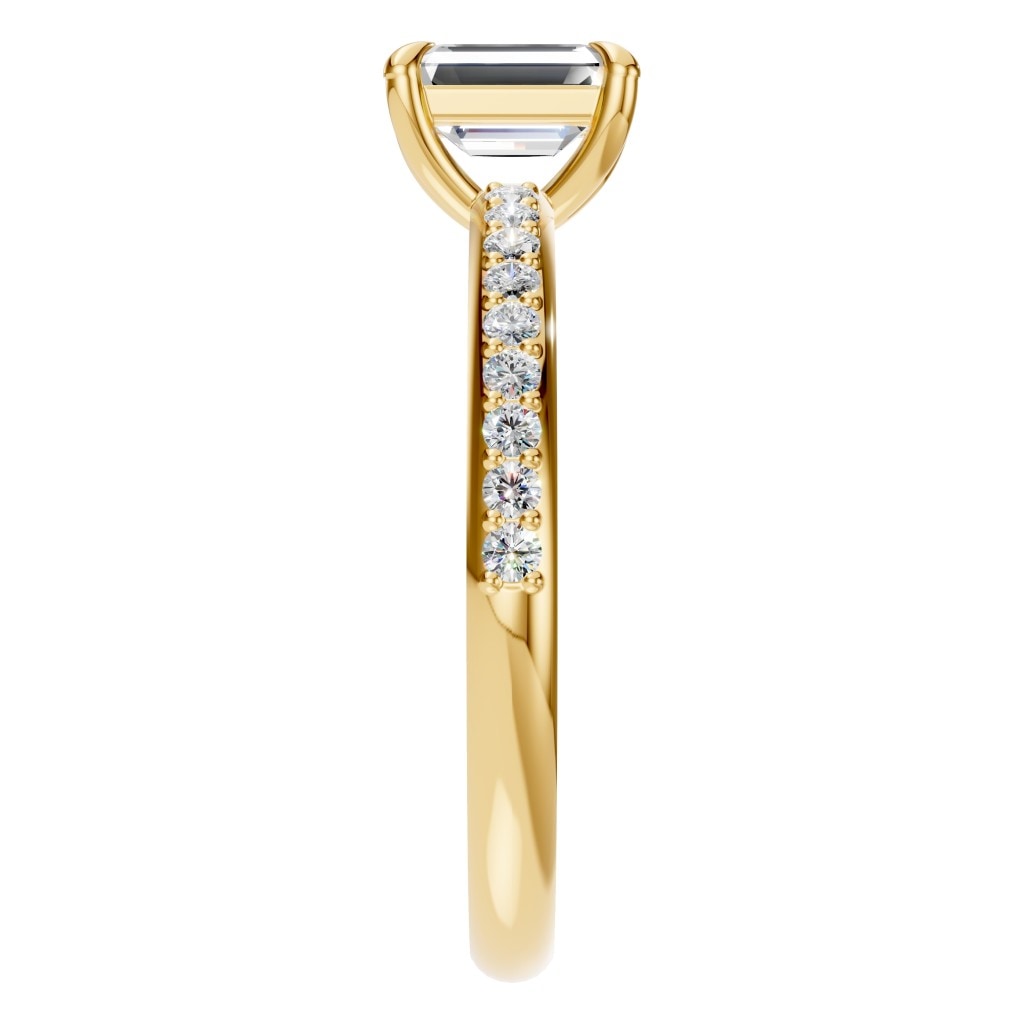 RI-6740 Yellow Gold Ring SET - Side View