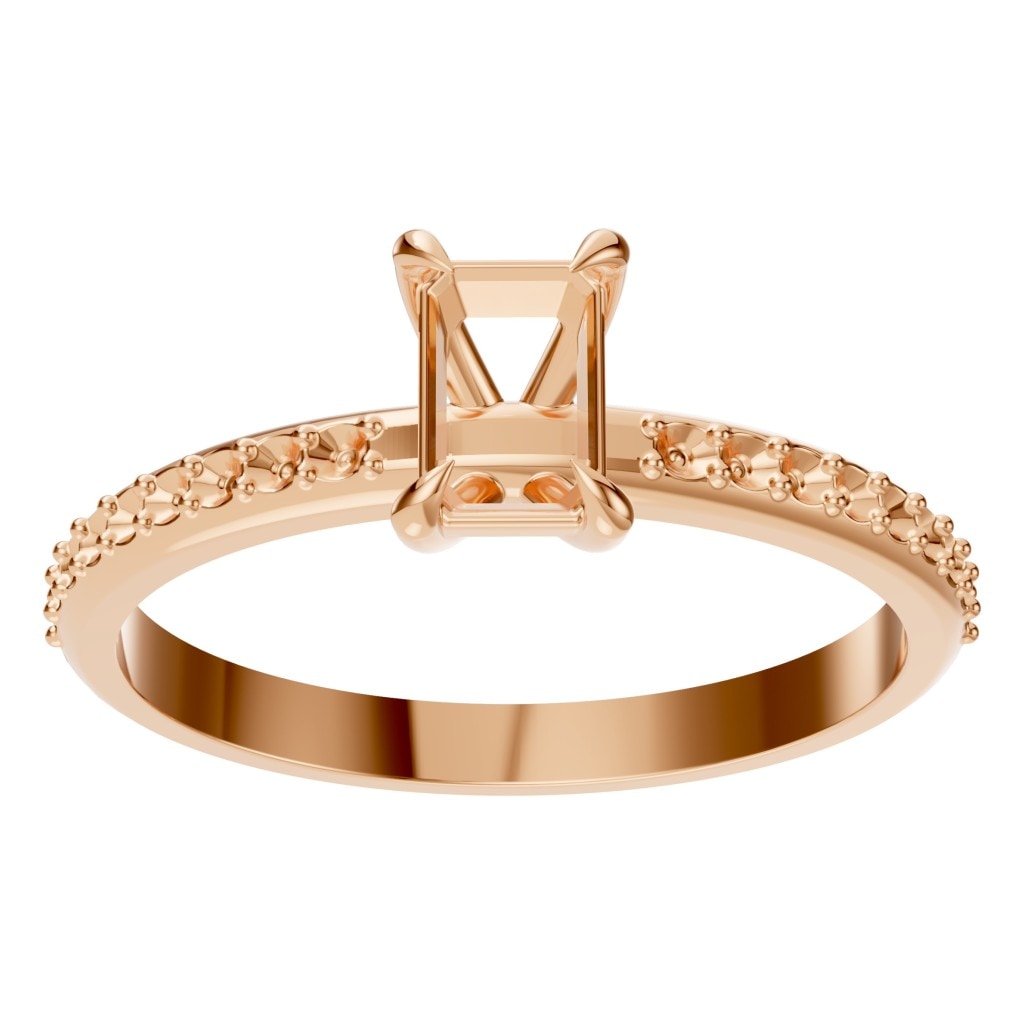 RI-6740 Rose Gold Ring UNSET - Front View
