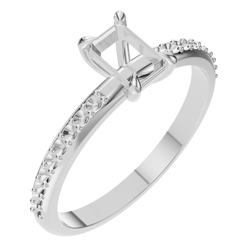 RI-6740 White Gold Ring UNSET - Main View