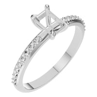 RI-6740 White Gold Ring UNSET - Main View