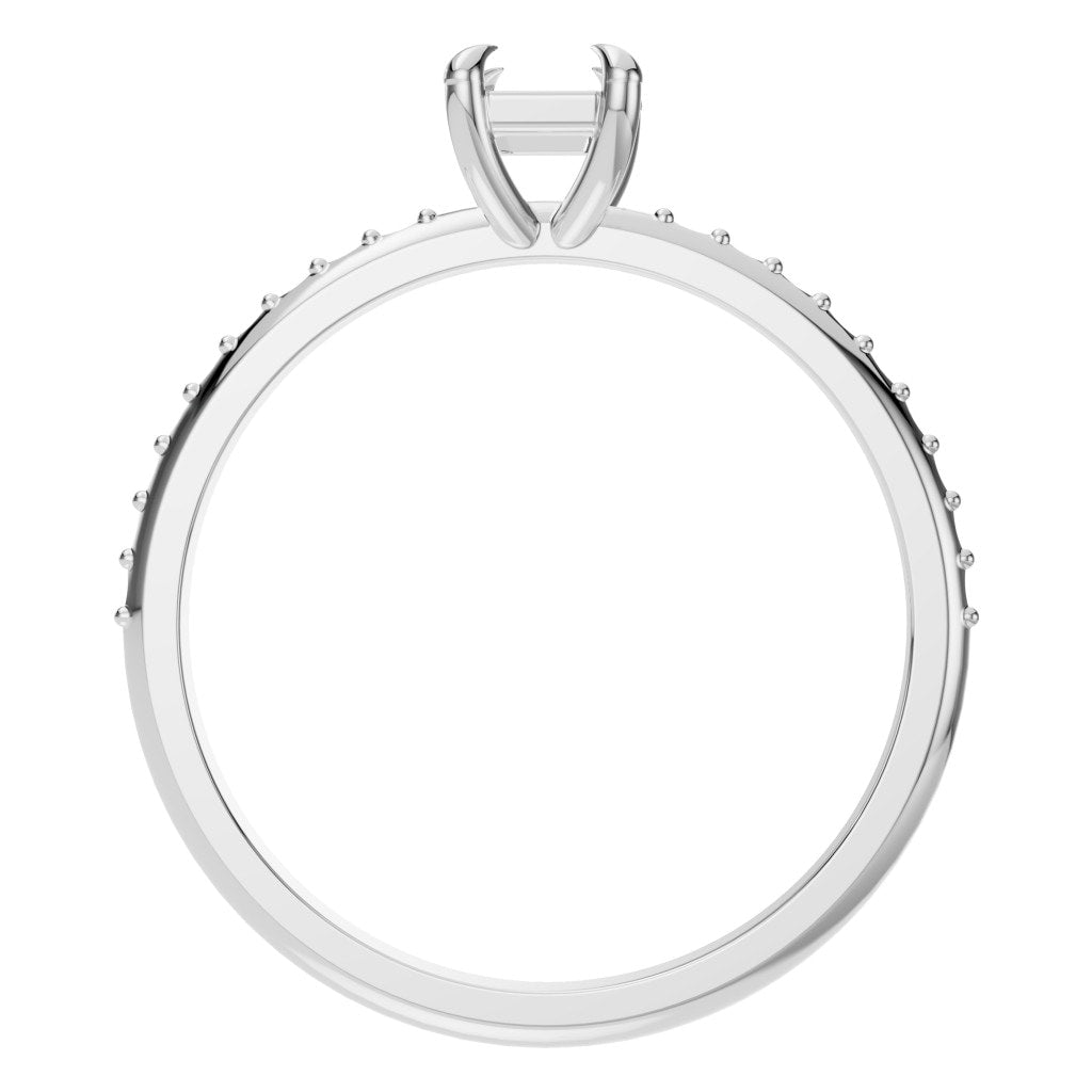 RI-6740 White Gold Ring UNSET - Top View