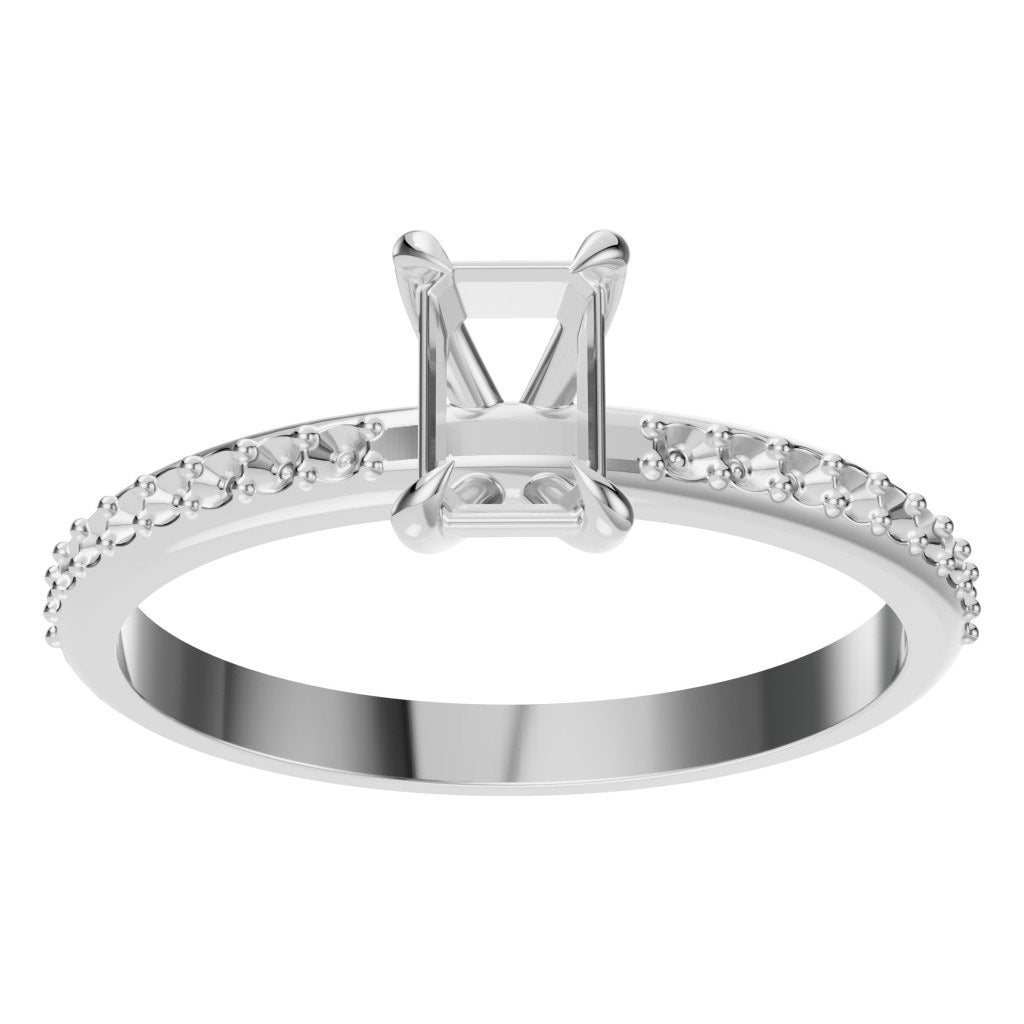 RI-6740 White Gold Ring UNSET - Front View