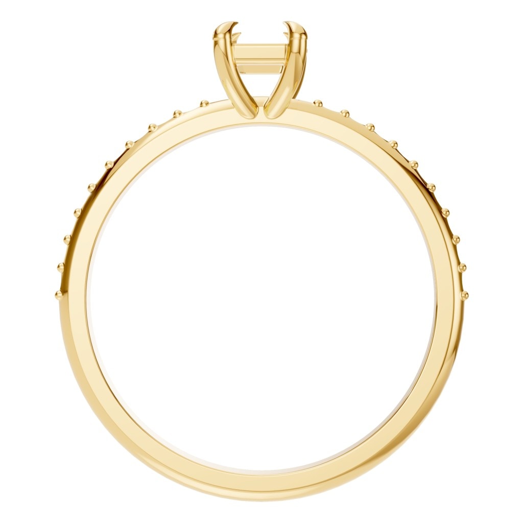 RI-6740 Yellow Gold Ring UNSET - Top View