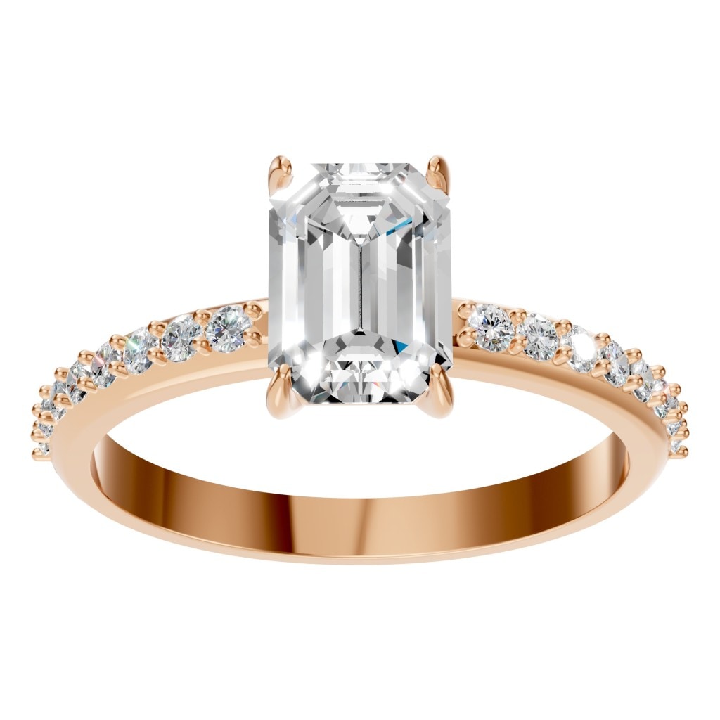 RI-6740 Rose Gold Ring SET - Front View