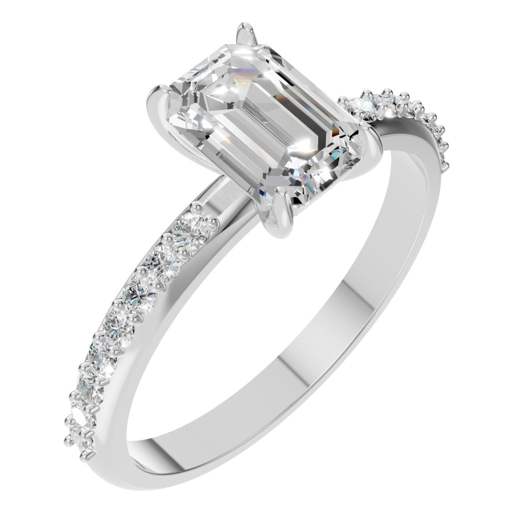 RI-6740 White Gold Ring SET - Main View
