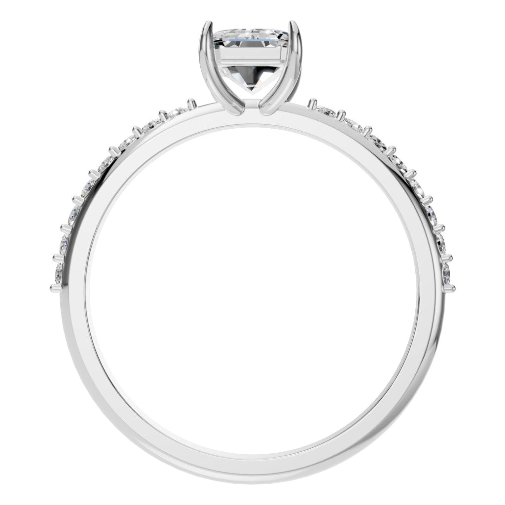 RI-6740 White Gold Ring SET - Top View