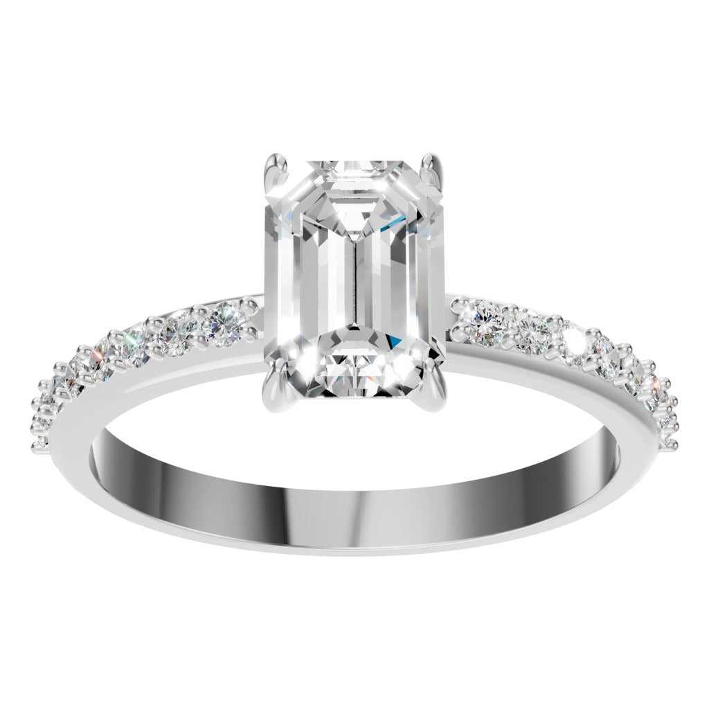 RI-6740 White Gold Ring SET - Front View