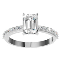 RI-6740 White Gold Ring SET - Front View