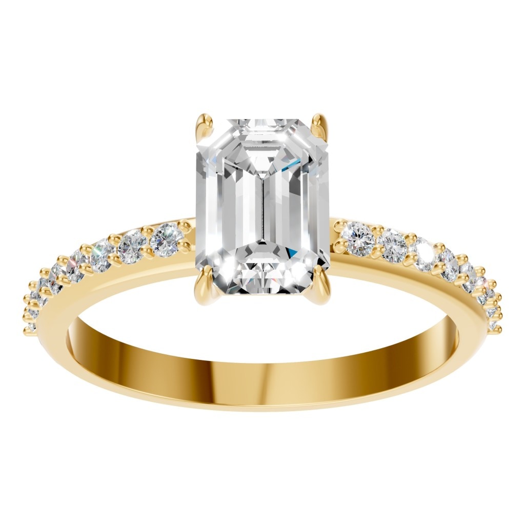 RI-6740 Yellow Gold Ring SET - Front View