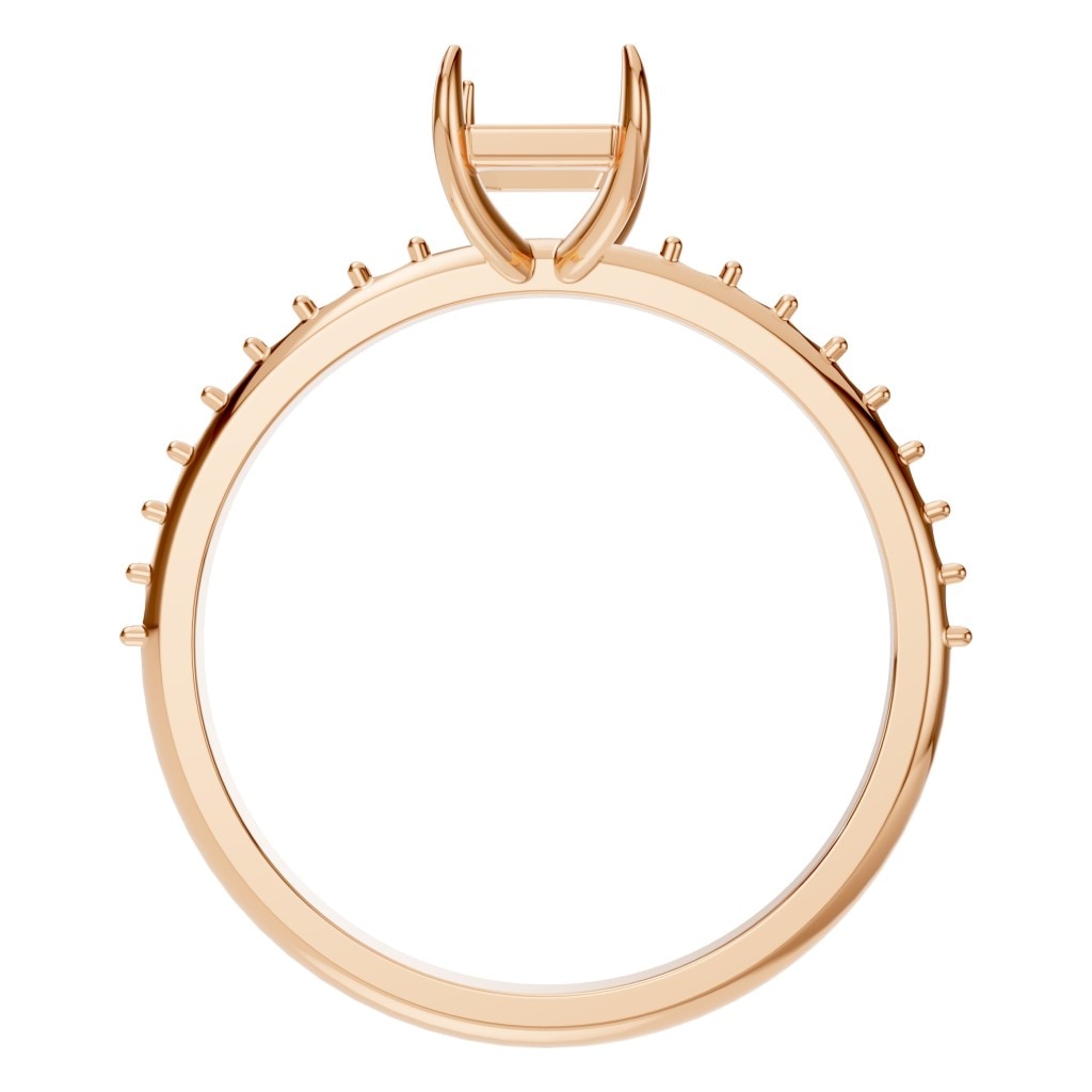 RI-6740 Rose Gold Ring UNSET - Top View