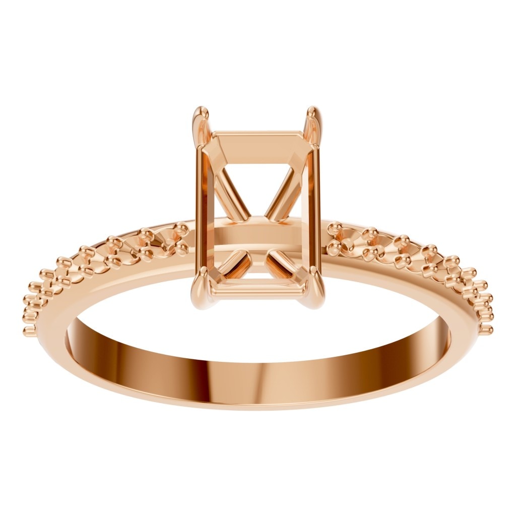 RI-6740 Rose Gold Ring UNSET - Front View
