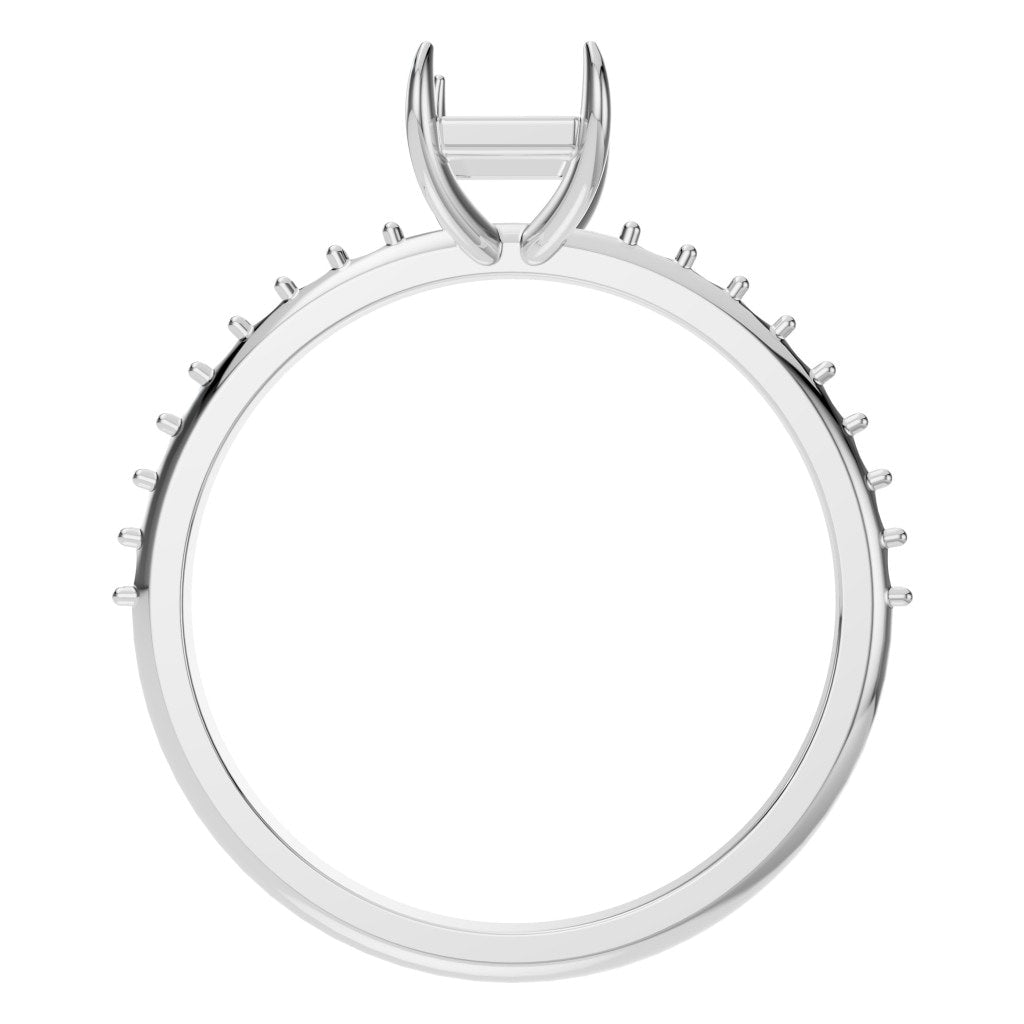 RI-6740 White Gold Ring UNSET - Top View