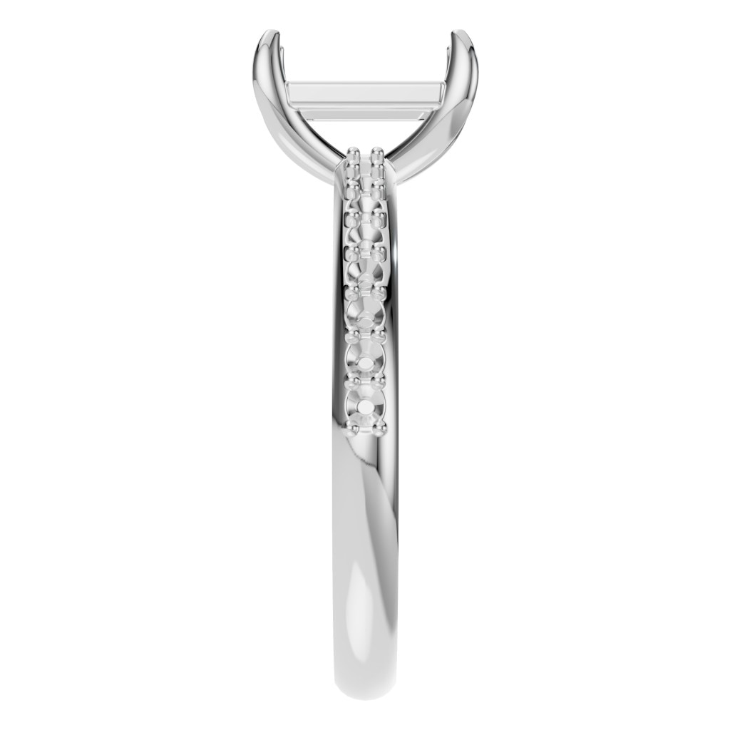 RI-6740 White Gold Ring UNSET - Side View