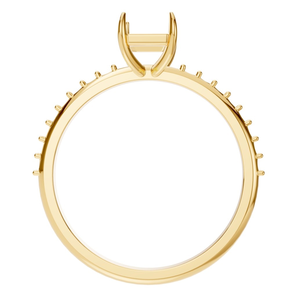 RI-6740 Yellow Gold Ring UNSET - Top View