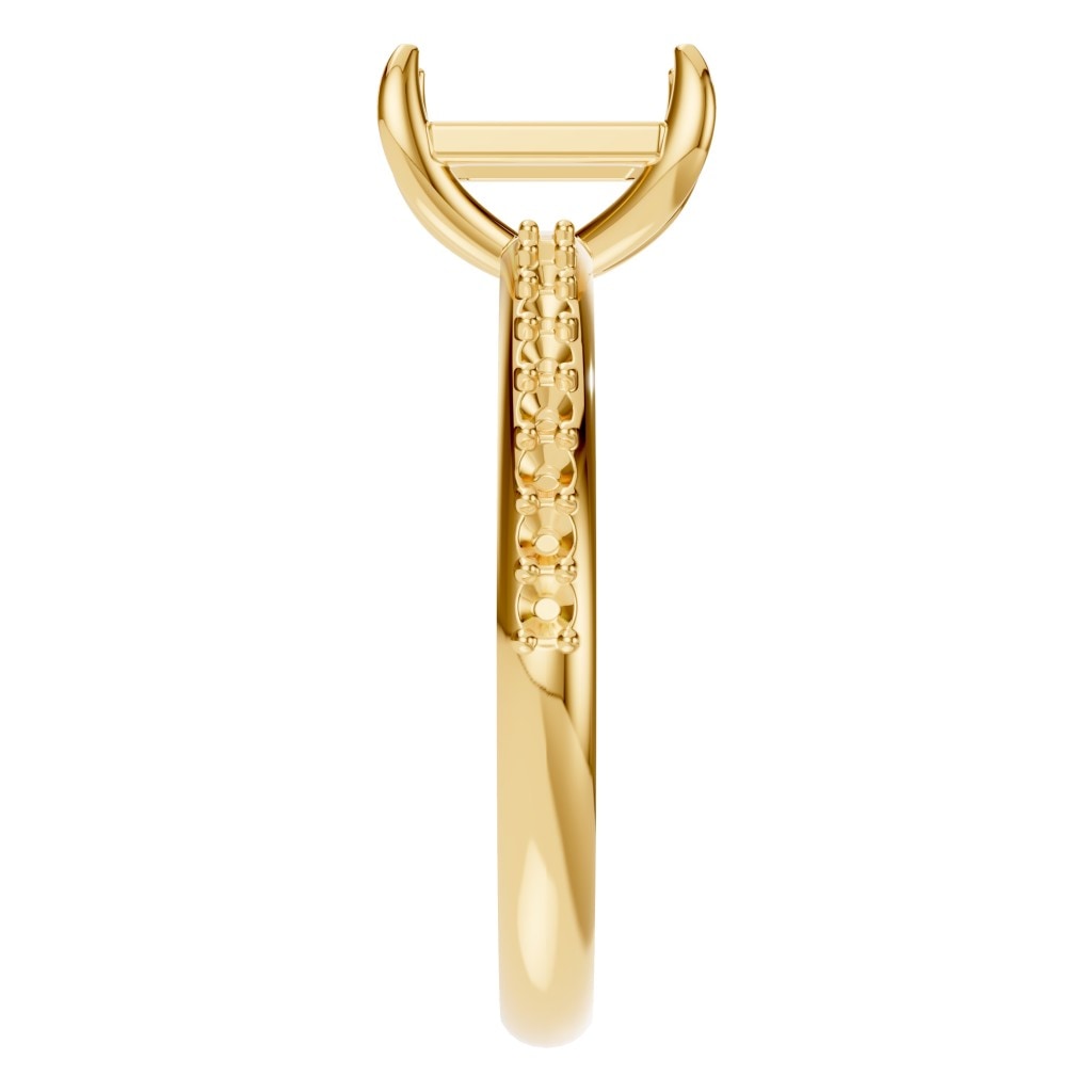 RI-6740 Yellow Gold Ring UNSET - Side View