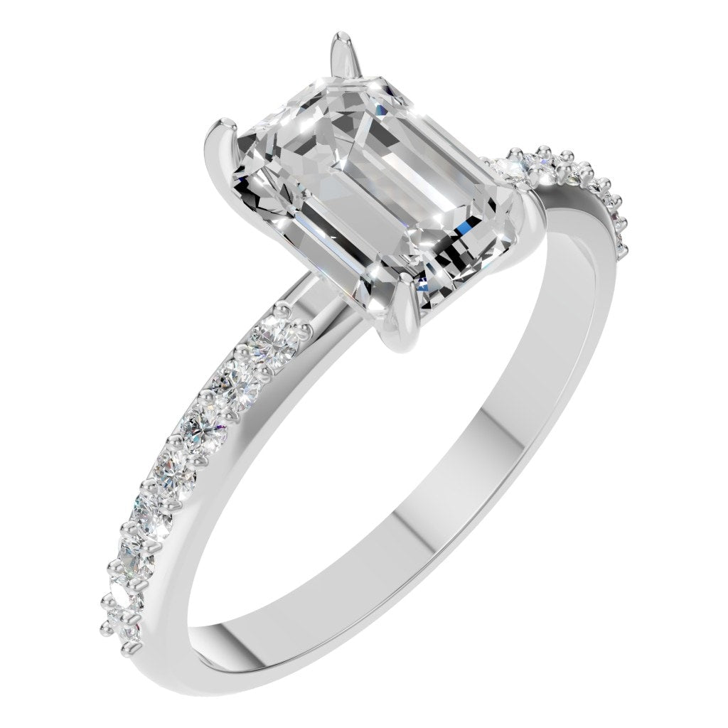 RI-6740 White Gold Ring SET - Main View
