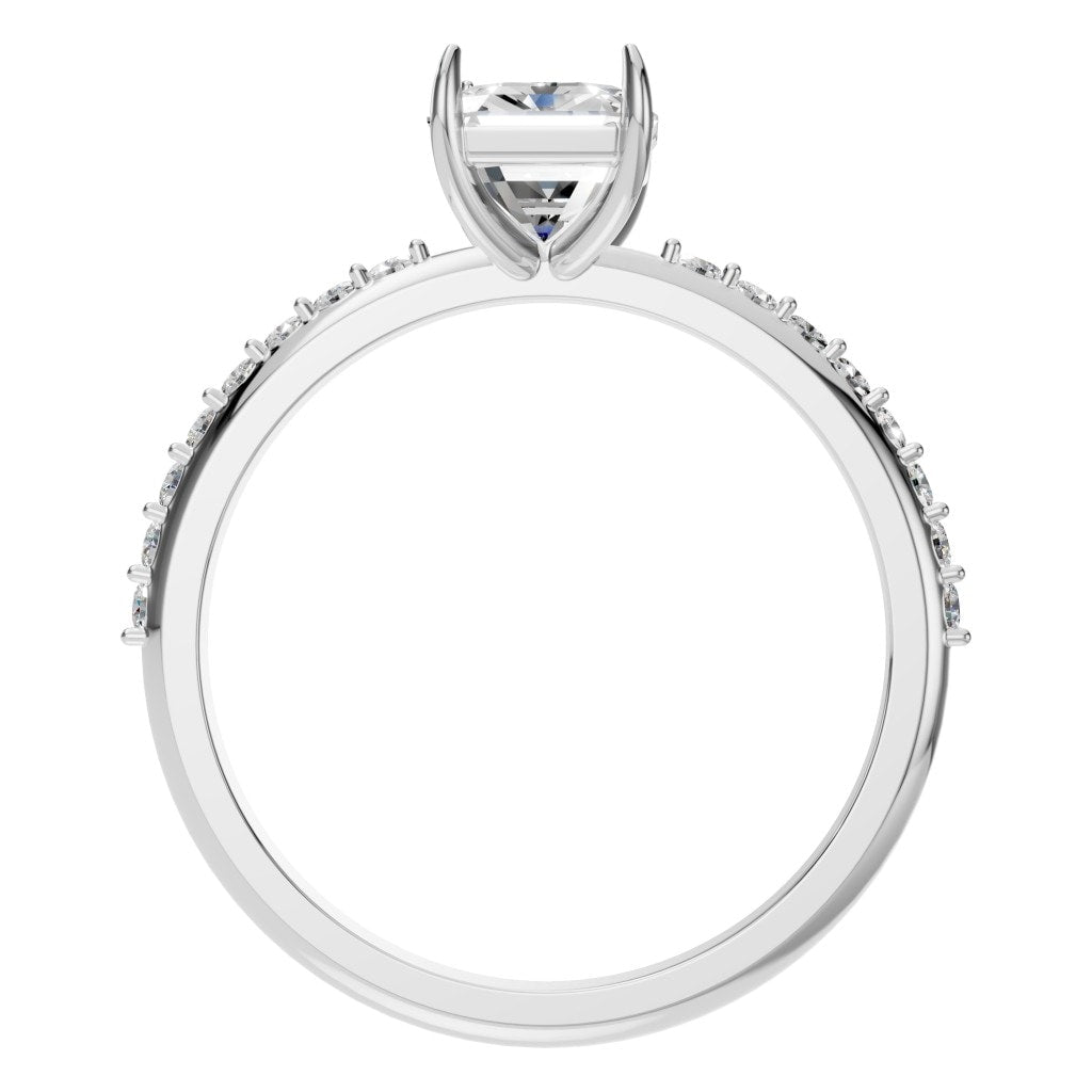 RI-6740 White Gold Ring SET - Top View