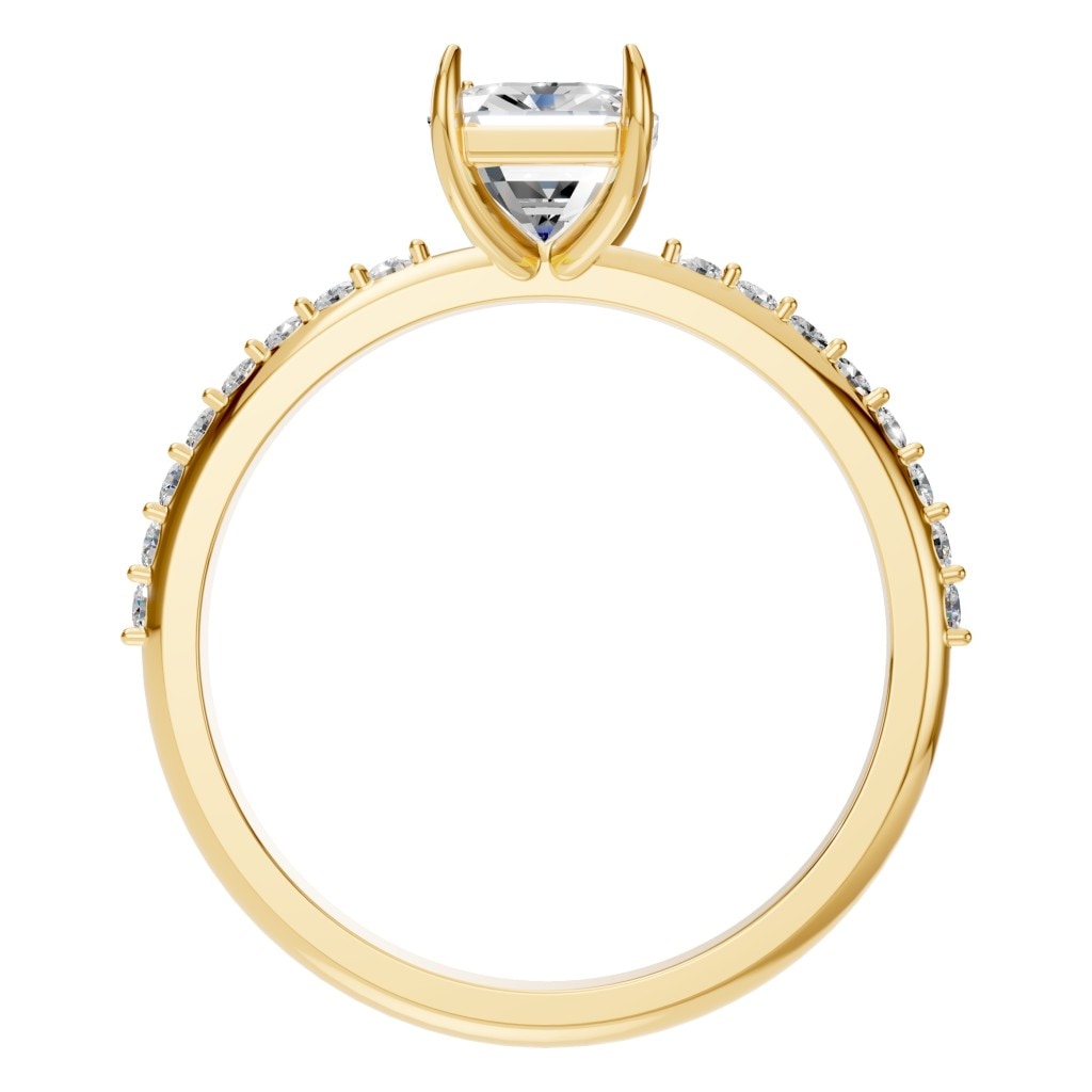 RI-6740 Yellow Gold Ring SET - Top View