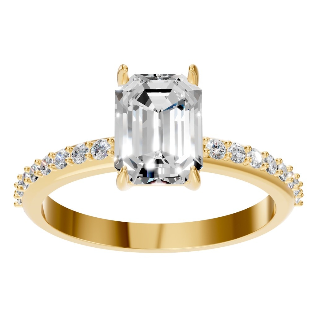 RI-6740 Yellow Gold Ring SET - Front View