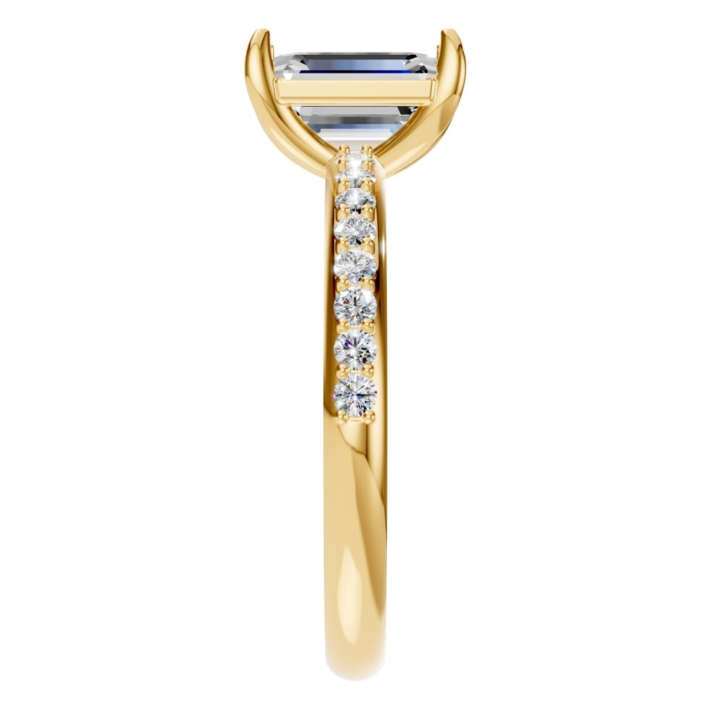 RI-6740 Yellow Gold Ring SET - Side View