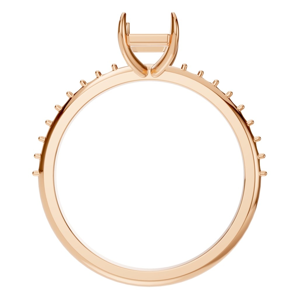 RI-6740 Rose Gold Ring UNSET - Top View