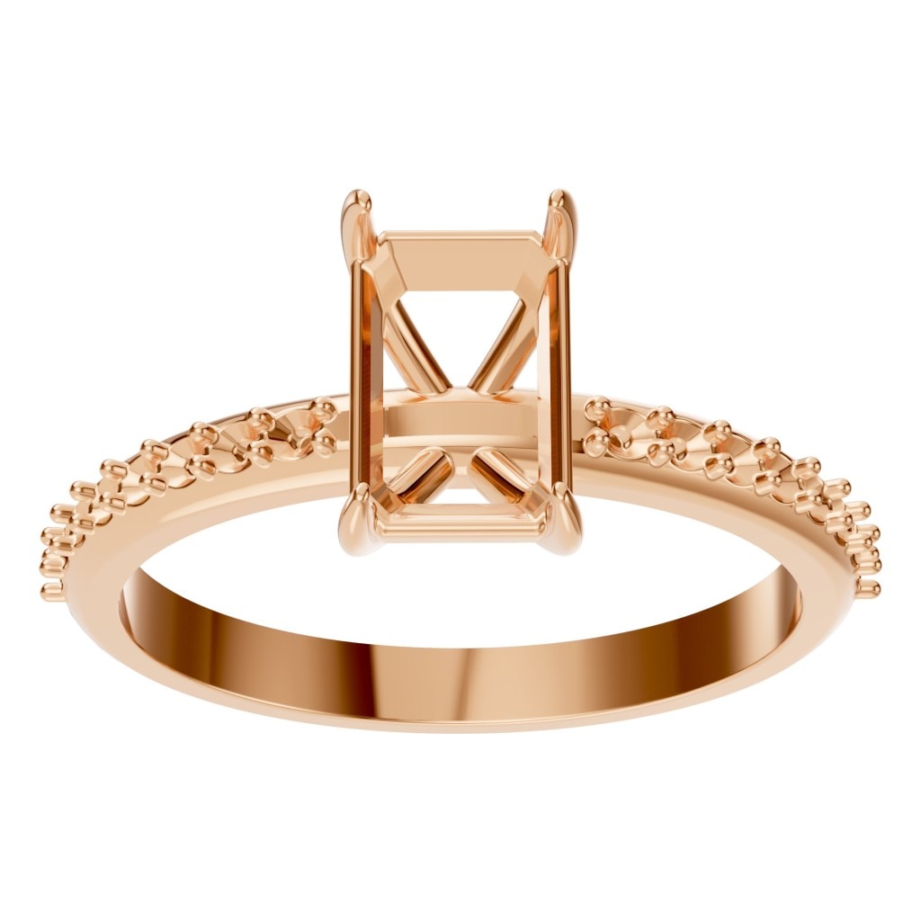 RI-6740 Rose Gold Ring UNSET - Front View