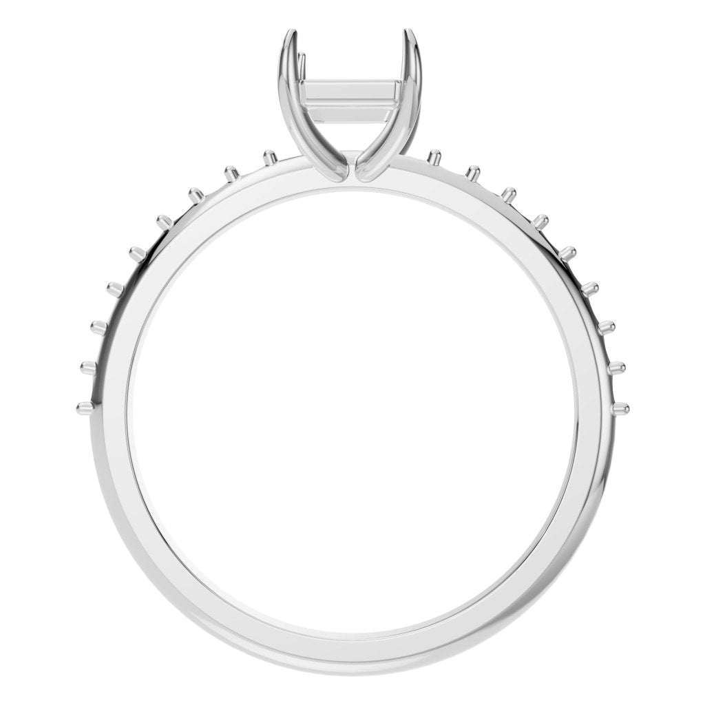 RI-6740 White Gold Ring UNSET - Top View