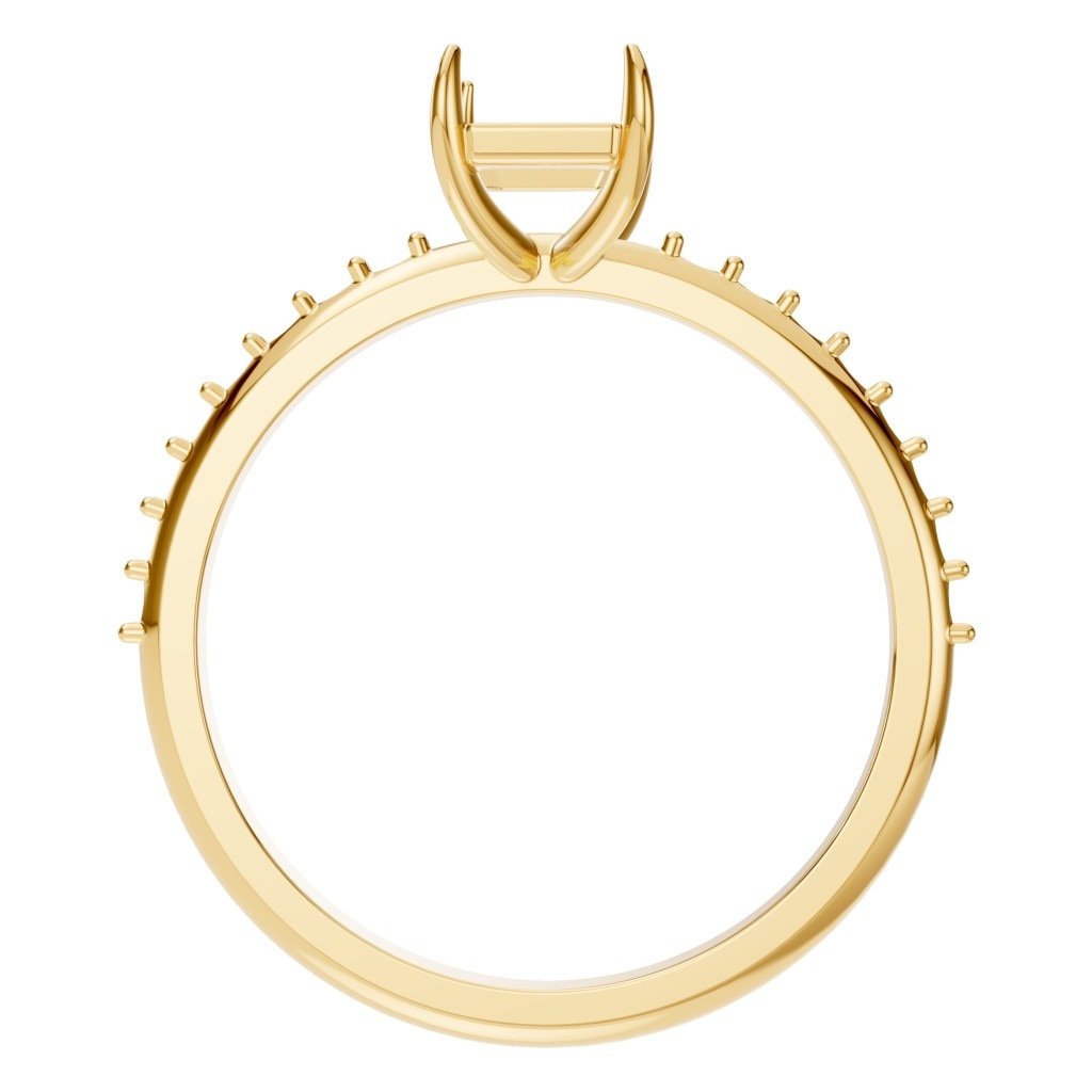 RI-6740 Yellow Gold Ring UNSET - Top View