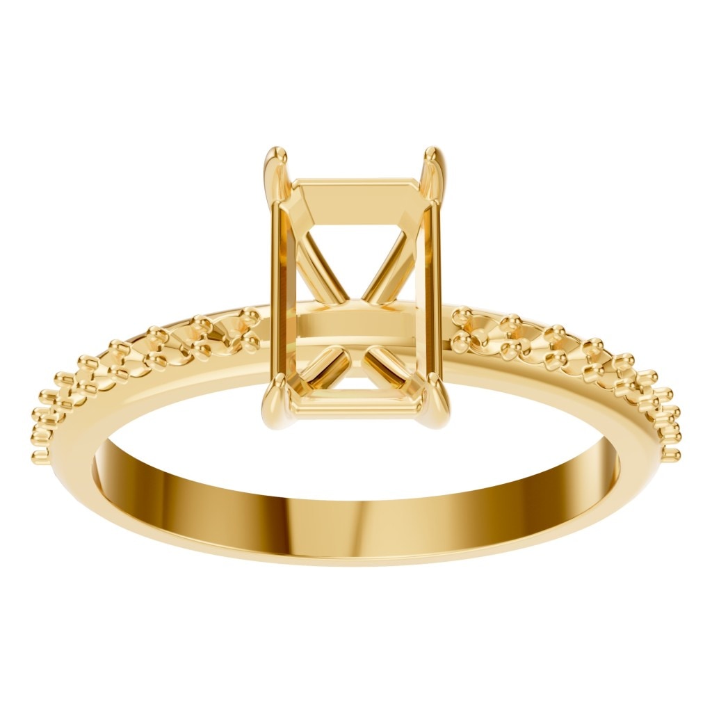 RI-6740 Yellow Gold Ring UNSET - Front View