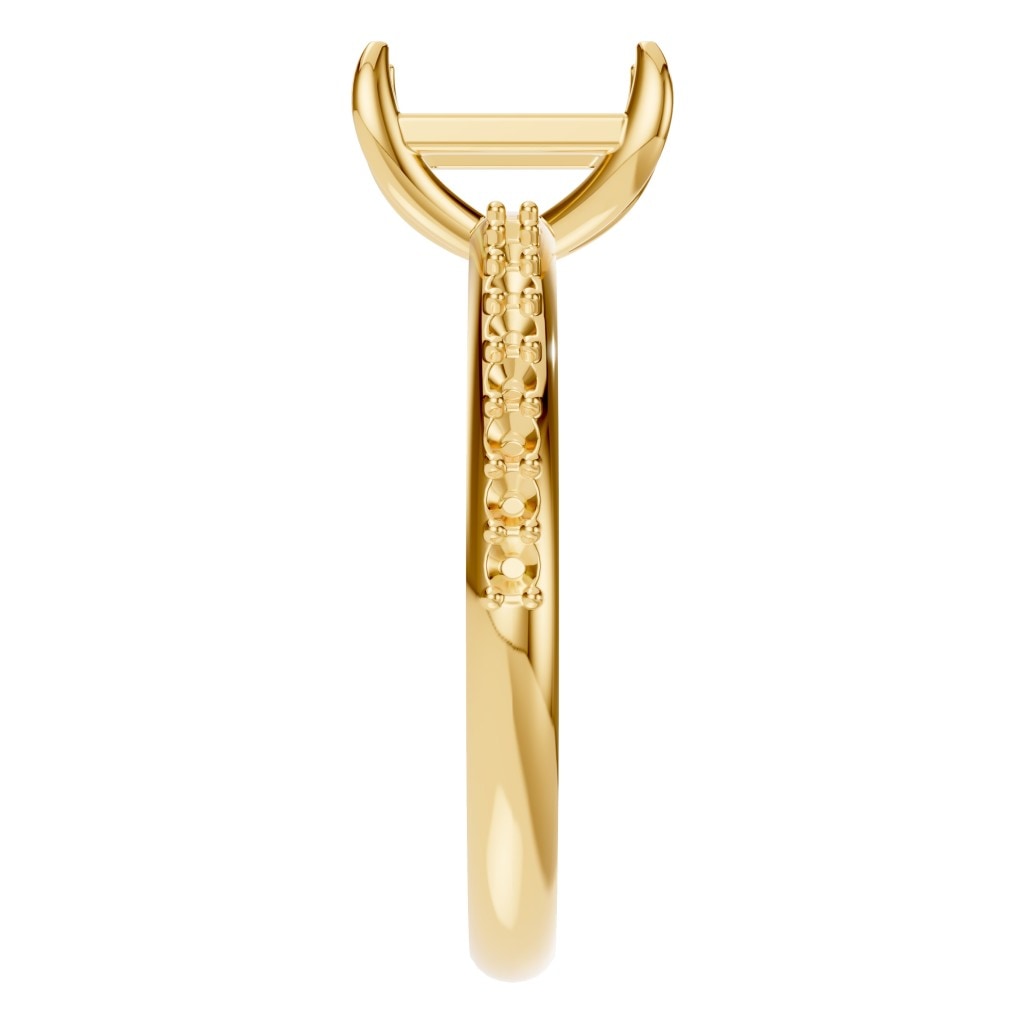 RI-6740 Yellow Gold Ring UNSET - Side View