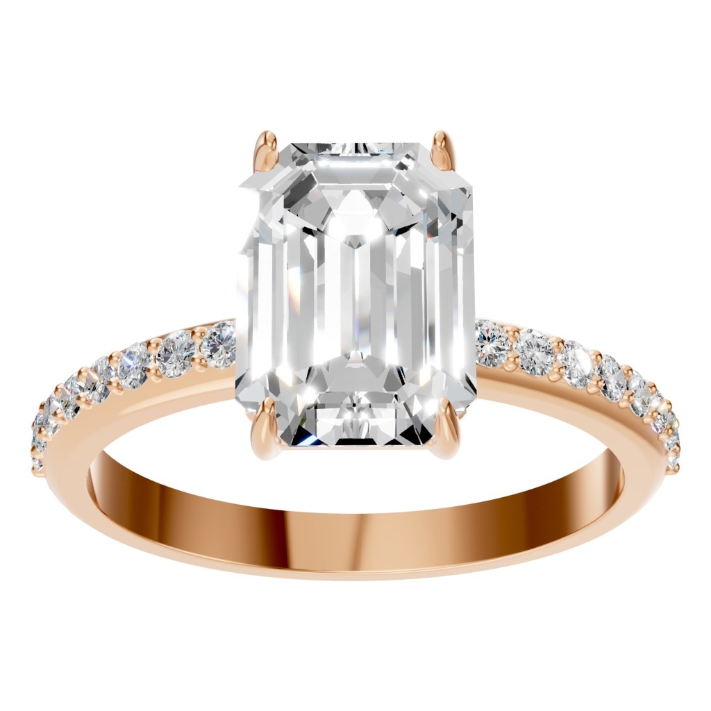 RI-6740 Rose Gold Ring SET - Front View