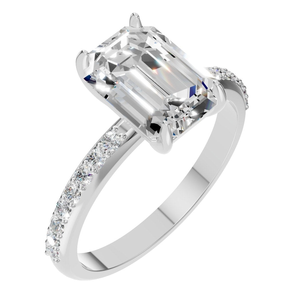 RI-6740 White Gold Ring SET - Main View