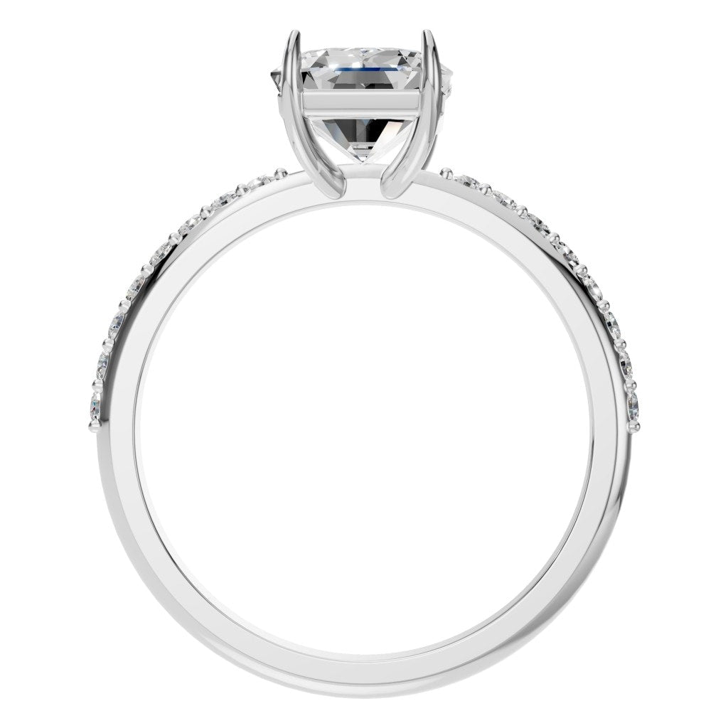 RI-6740 White Gold Ring SET - Top View