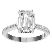 RI-6740 White Gold Ring SET - Front View