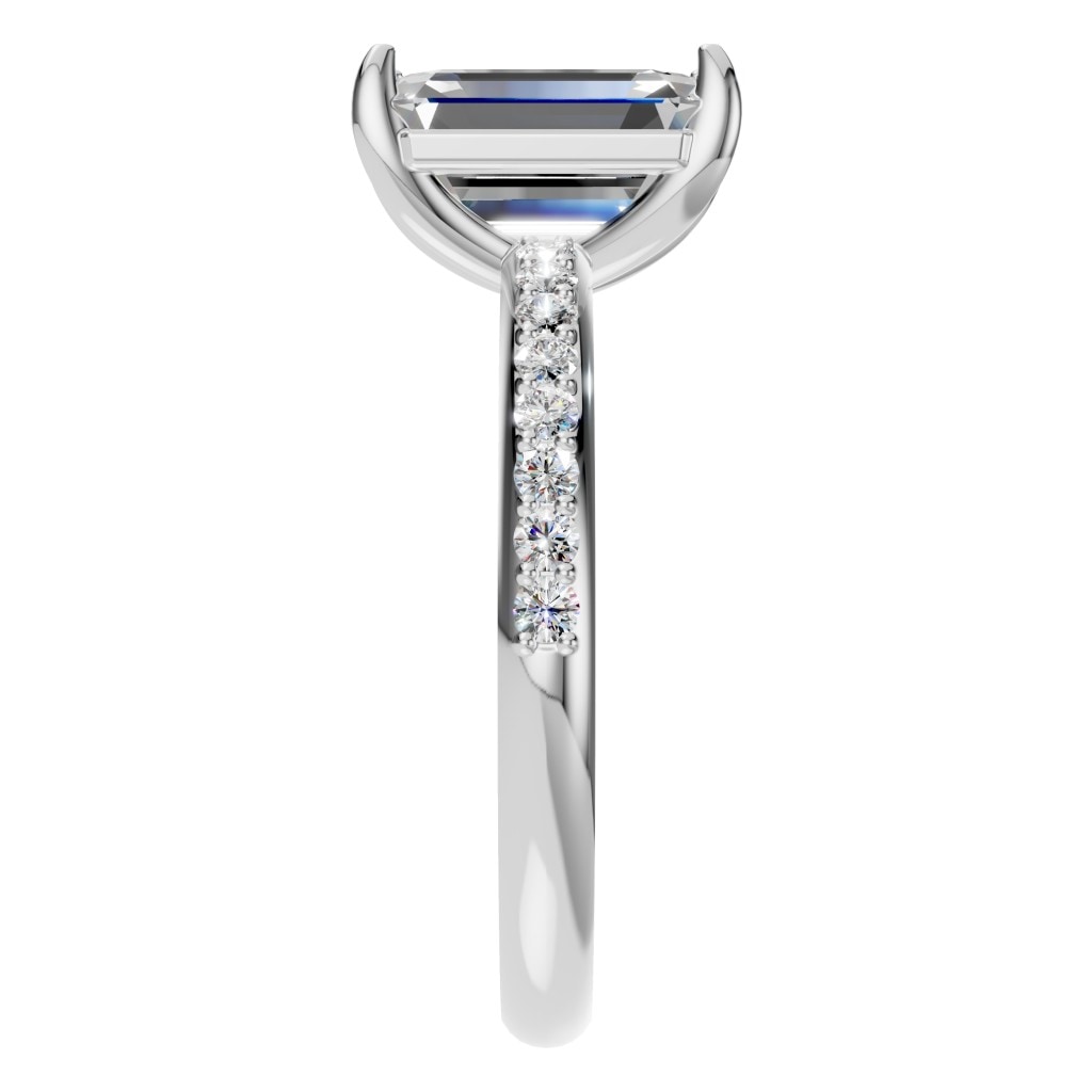 RI-6740 White Gold Ring SET - Side View