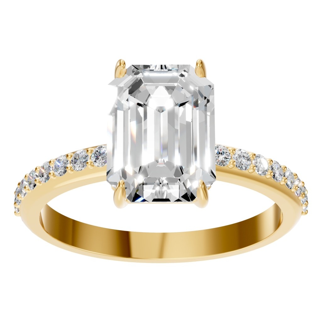 RI-6740 Yellow Gold Ring SET - Front View