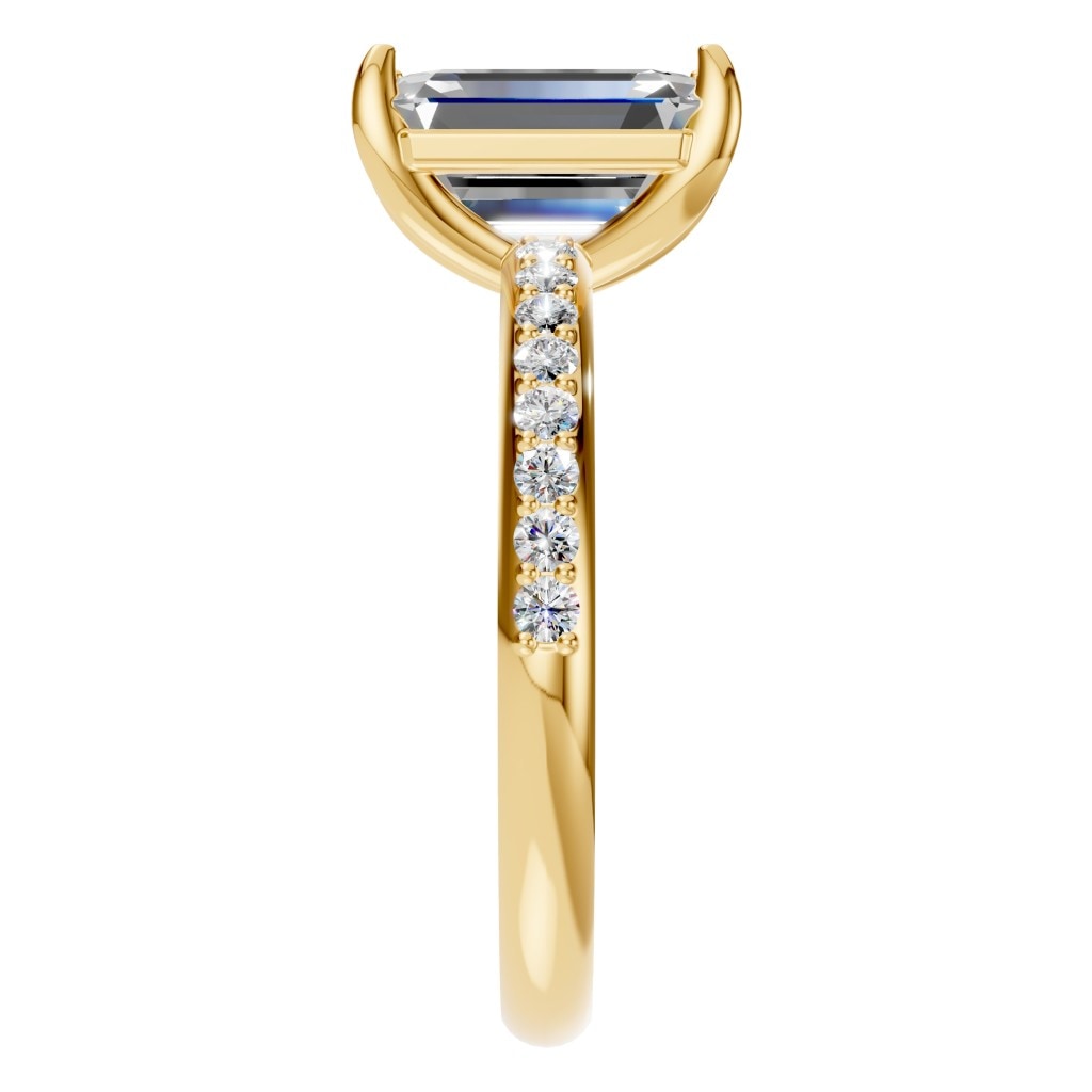 RI-6740 Yellow Gold Ring SET - Side View