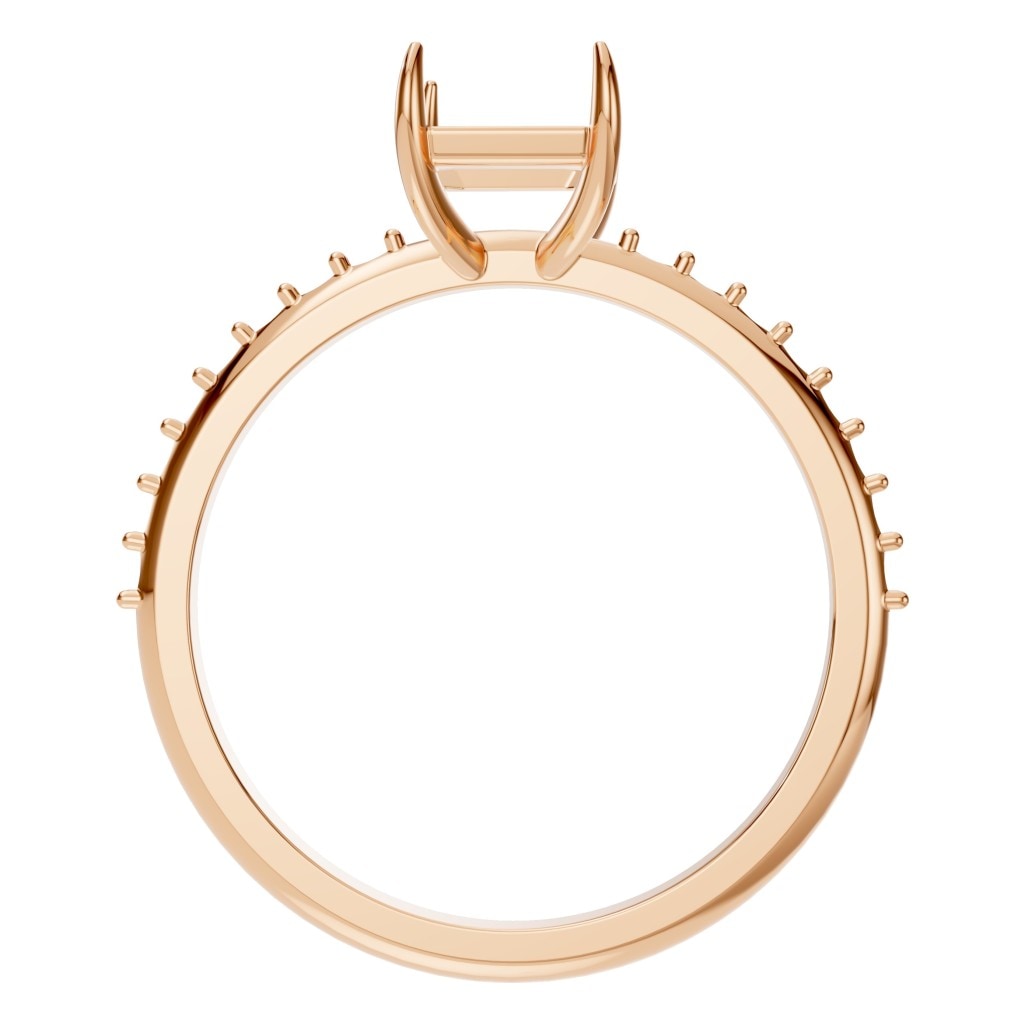 RI-6740 Rose Gold Ring UNSET - Top View