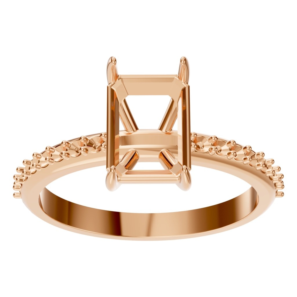 RI-6740 Rose Gold Ring UNSET - Front View