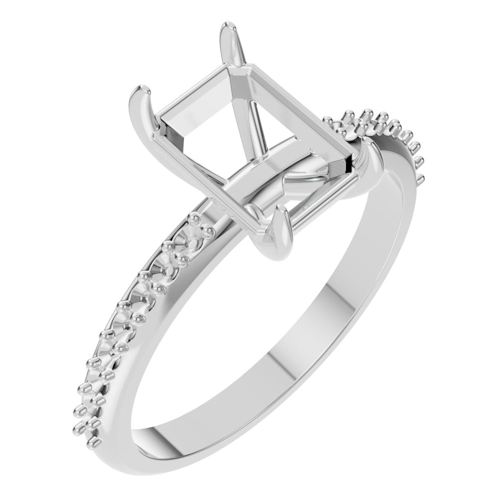 RI-6740 White Gold Ring UNSET - Main View